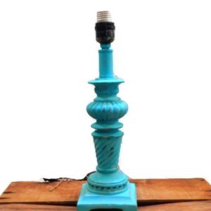 Wood Lamp Chippy Turquoise Painted Farmhou…
